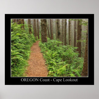 Affiche Côte de l'Oregon - Cape Lookout