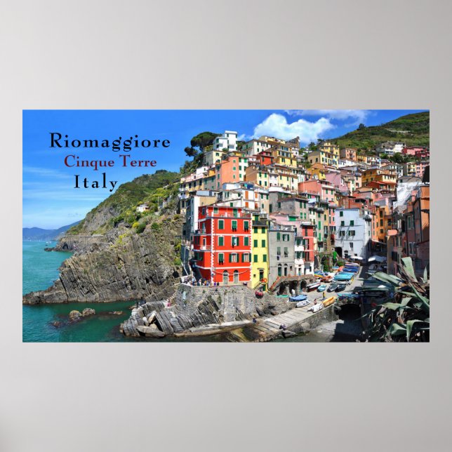 Affiche Côte de mer Cinque Terre Riomaggiore Italie (Devant)
