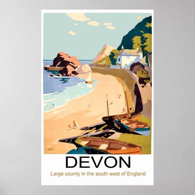 Affiche Côte du Devon, Angleterre (Devant)