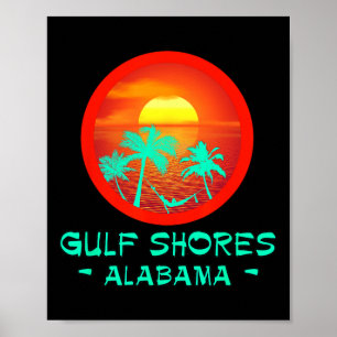 Affiche Côte du Golfe Alabyma Destination Tropicale Plage