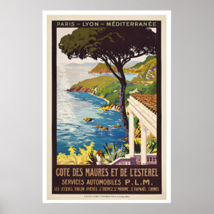Affiche Côte Méditerranéenne De Marseille à Menton Paris