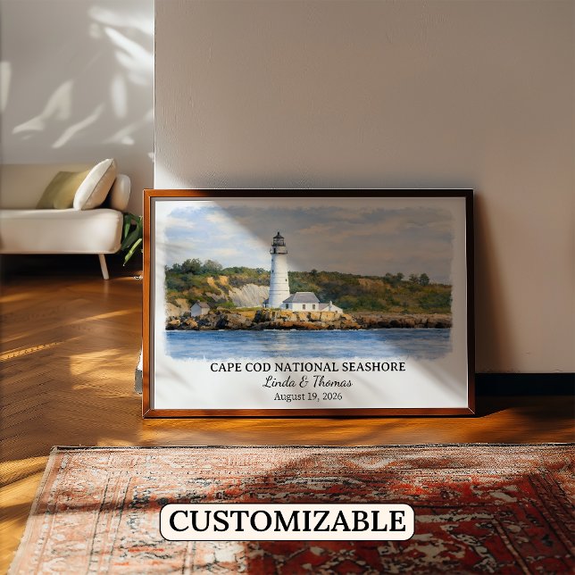 Affiche Côte nationale de Cape Cod Massachusetts Aquarelle (Créateur téléchargé)