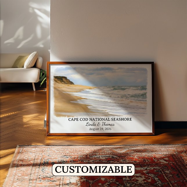 Affiche Côte nationale de Cape Cod Massachusetts Aquarelle (Créateur téléchargé)