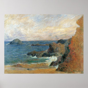 Affiche Côte rocheuse de Paul Gauguin, Impressionnisme vin