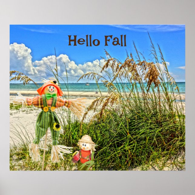Affiche Côte Sanibel Island Floride Plage & Scarecrow (Devant)