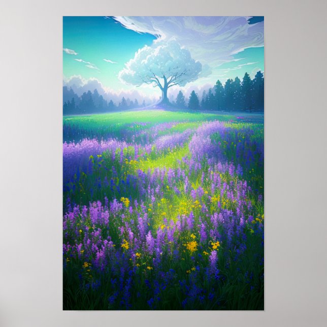 Affiche Coteau Mystique, Arbre Blanc Enchantant (Devant)