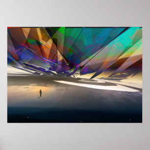 Affiche Côtes cosmiques du subconscient - art visionnaire