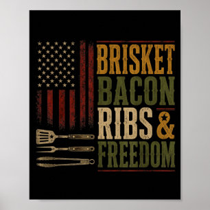 Affiche Côtes de porc Bacon Dom Grill Bbq Barbecue Viande
