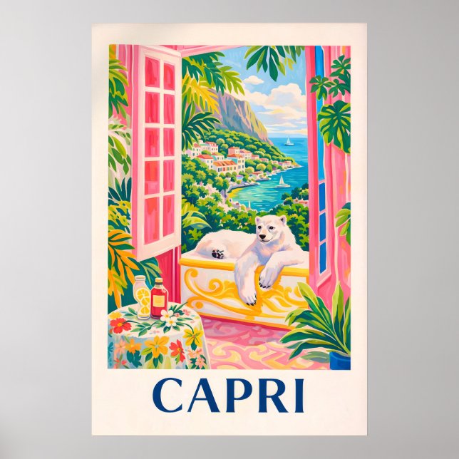 Affiche Côtière de Capri, Voyage sur la Riviera It (Devant)