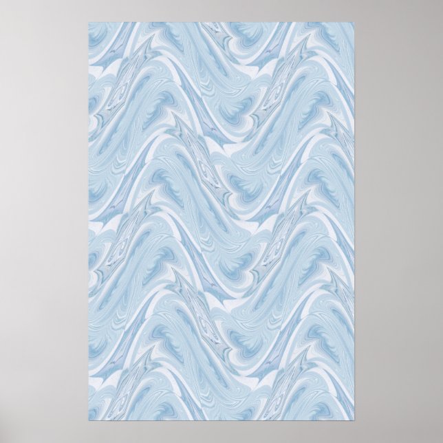 Affiche Coton Bonbons Bleu Abstrait (Devant)