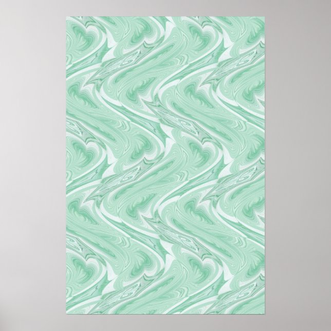 Affiche Coton Candy Vert Abstrait (Devant)