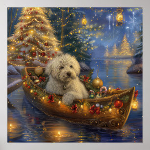 Affiche Coton De Tulear Voyage de Noël Festif