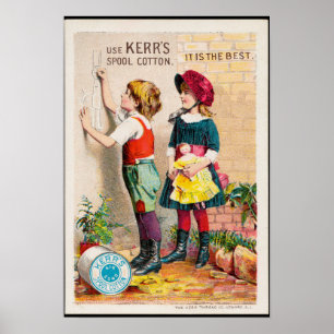 Affiche Coton Spool, Publicité Vintage