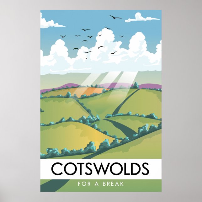 Affiche Cotswolds pour une pause. (Devant)
