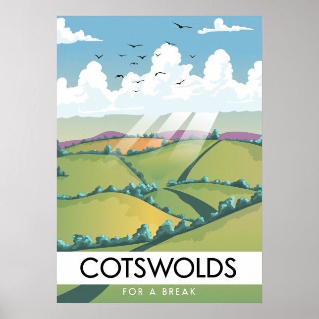 Affiche Cotswolds pour une pause. (Devant)