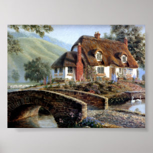Affiche Cottage anglais dans la campagne