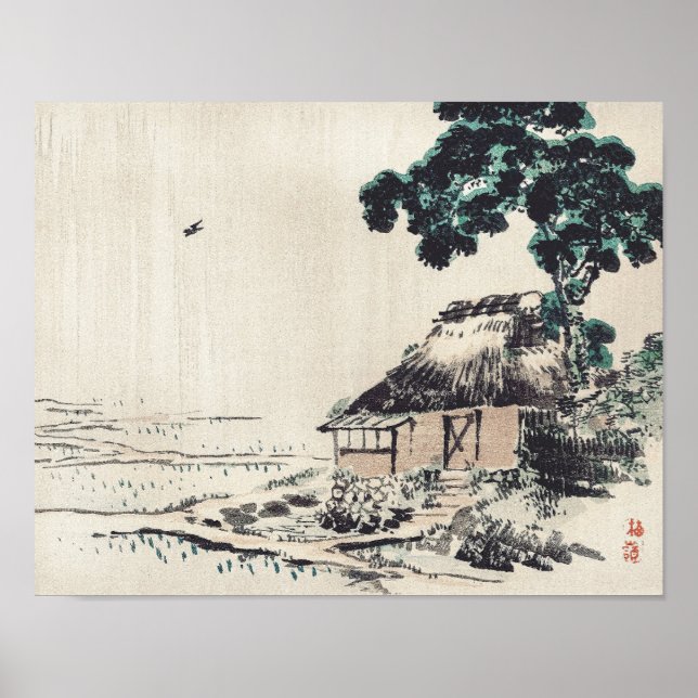 Affiche Cottage de Kōno Bairei (Devant)