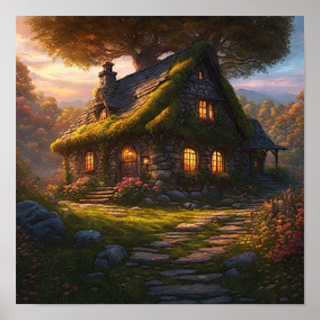 Affiche Cottage Enchanted Fairy Tale Cottage (Devant)