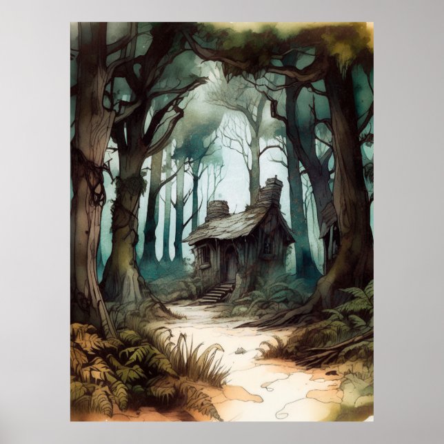 Affiche Cottage forestier enchanté (Devant)