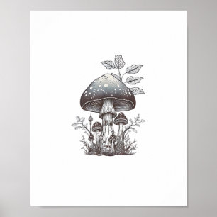 Affiche Cottagecore Champignon Goblincore Esthétique Cham