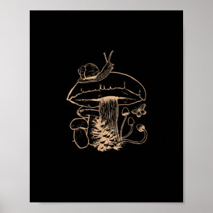 Affiche Cottagecore Esthétique Champignon Escargot Goblinc