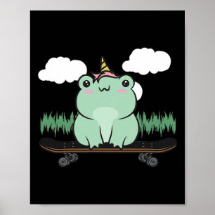 Affiche Cottagecore Esthétique Kawaii Mignon Skateboard Li