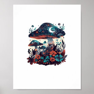 Affiche Cottagecore et Foire des champignons Goblincore es