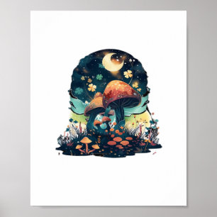 Affiche Cottagecore et Salon de Champignons Goblincore est