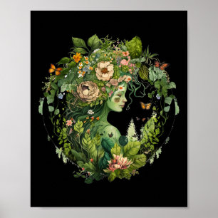 Affiche Cottagecore Floral Mère Terre Hippie Nature Pâte