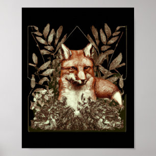 Affiche Cottagecore Fox Vintage