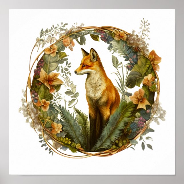 Affiche Cottagecore Fox Vintage (Devant)