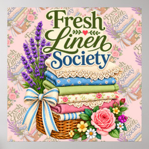 Affiche Cottagecore Lessive Lavande Linge Floral