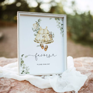 Affiche Cottagecore thème boho nursery fille douche Faveur