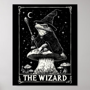 Affiche Cottagecore vintage Le Wizard Grenouille Carte Tar