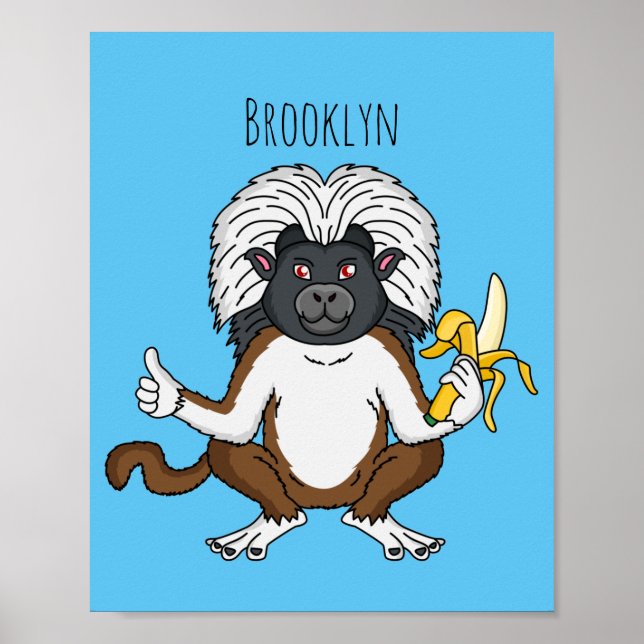 Affiche Cotton Top Tamarin montoon est une illustration (Devant)