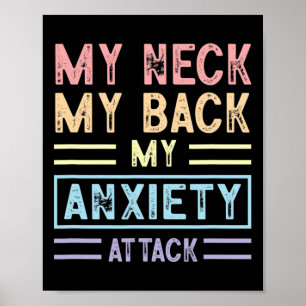 Affiche Cou Mon dos Mon anxiété Attaque Psychologie Mental