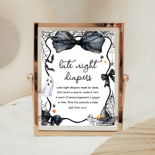 Affiche Couche bébé Shower de nuit Spooky Little Boo pour 