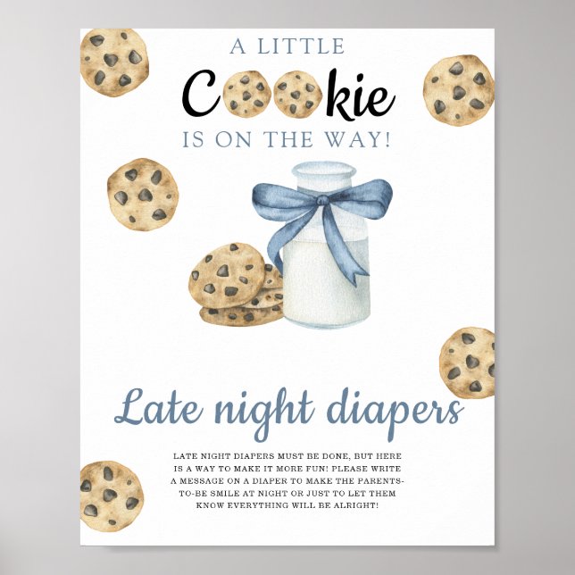 Affiche couche de lait et biscuits Baby shower Couches de  (Devant)