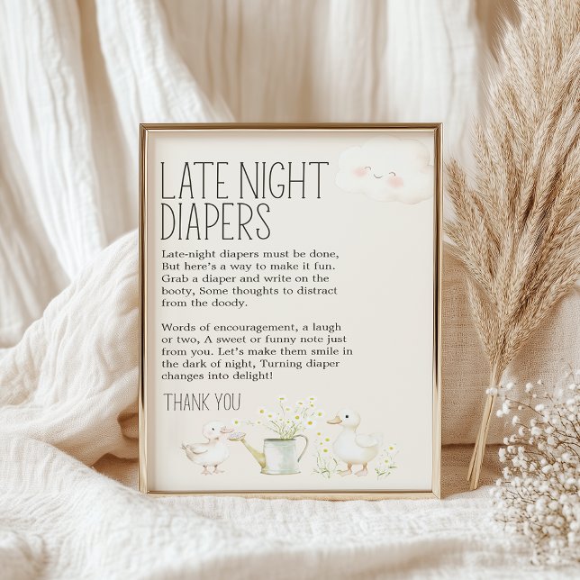 Affiche Couche de nuit pour bébé Shower Ferme Animaux Prai (Créateur téléchargé)