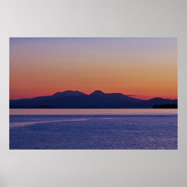 Affiche Couché de soleil de Taupo (Devant)