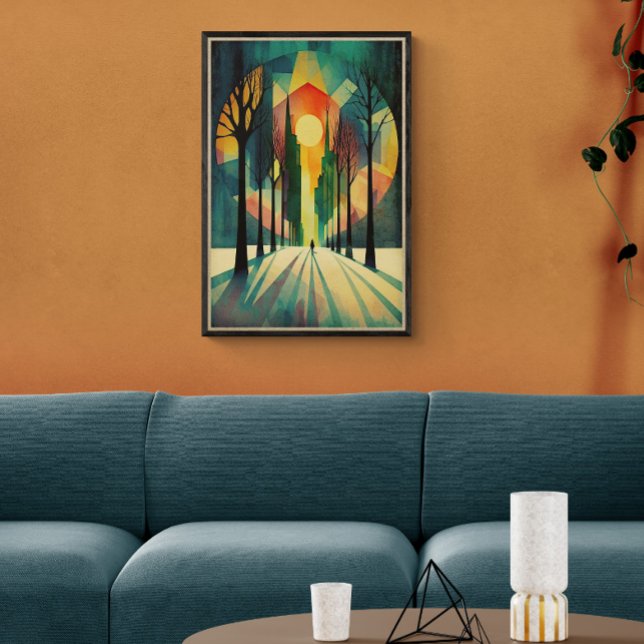 Affiche Couche de soleil géométrique Abstraite | Ombres lo (Créateur téléchargé)