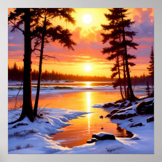 Affiche coucher de soleil