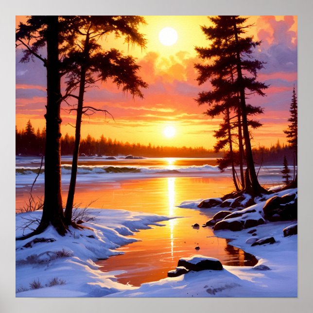 Affiche coucher de soleil (Devant)