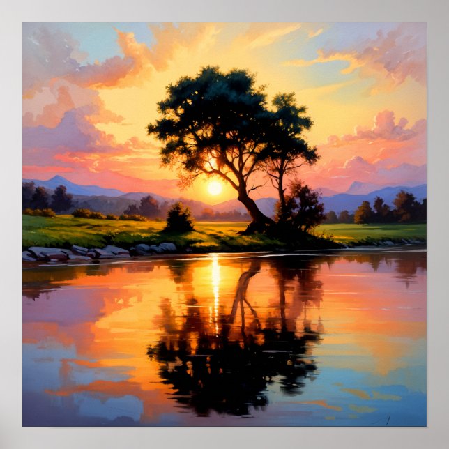 Affiche coucher de soleil (Devant)