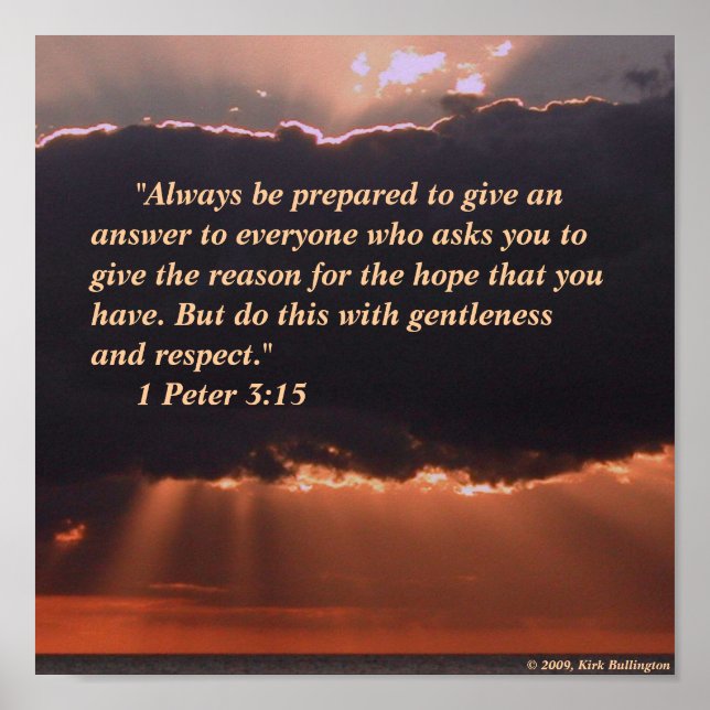 Affiche Coucher de soleil — 1 Pierre 3:15 (Devant)