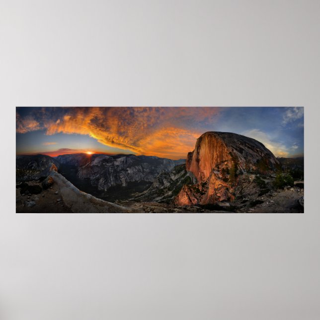 Affiche Coucher de soleil à demi-dôme - Yosemite (Devant)