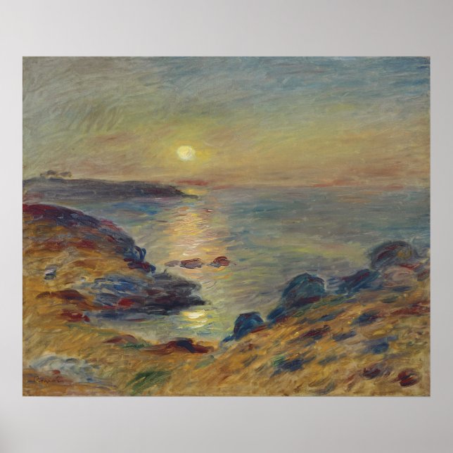 Affiche Coucher de soleil à Douarnenez Paysage des Beaux-A (Devant)