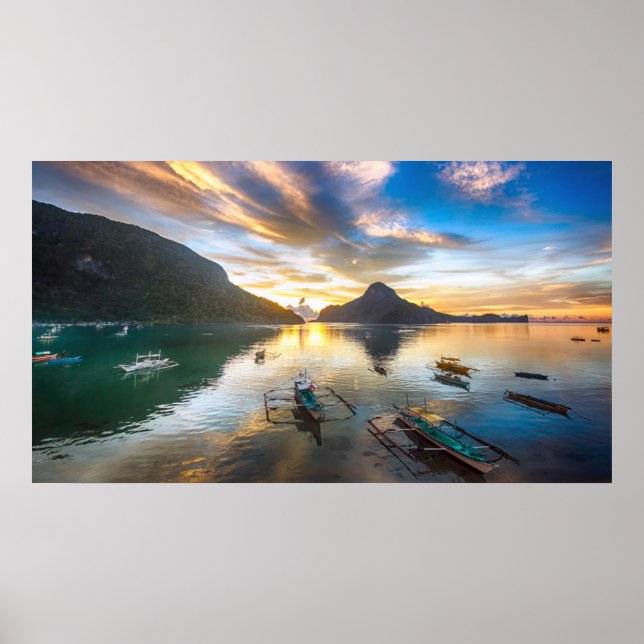 Affiche Coucher de soleil à El Nido (Devant)