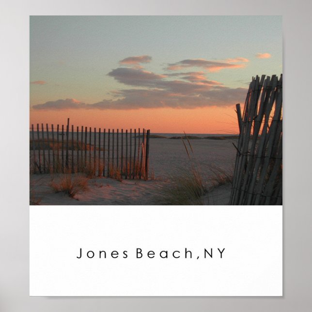 Affiche Coucher de soleil à Jones Beach (Devant)