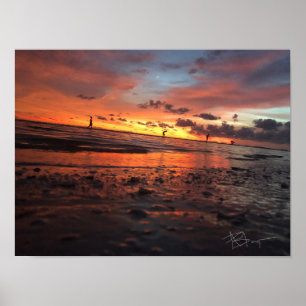 Affiche Coucher de soleil à la plage